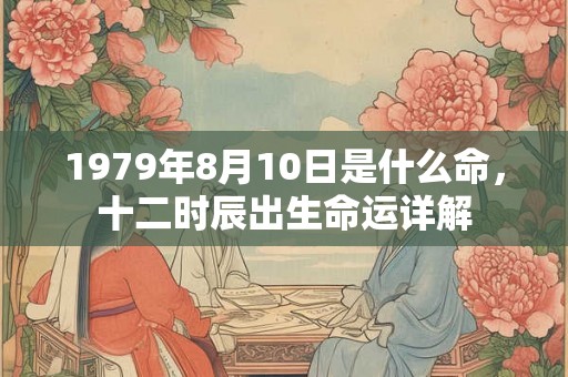 1979年8月10日是什么命，十二时辰出生命运详解
