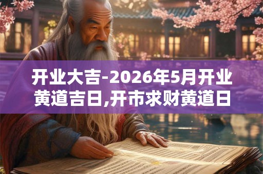 开业大吉-2026年5月开业黄道吉日,开市求财黄道日子一览 开业大吉-2026年5月开业黄道吉日,开市求财黄道日子一览