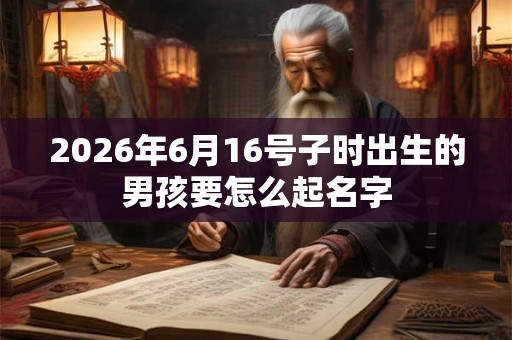 2026年6月16号子时出生的男孩要怎么起名字