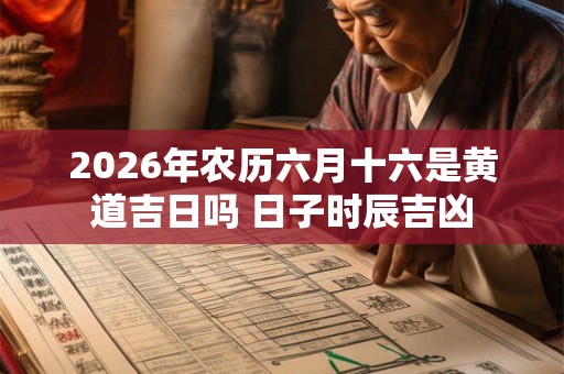2026年农历六月十六是黄道吉日吗 日子时辰吉凶