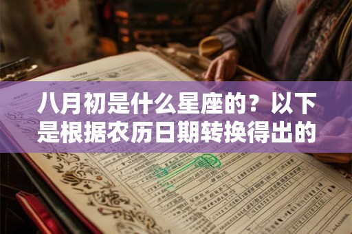 八月初是什么星座的?以下是根据农历日期转换得出的结果 八月初是什么星座的?以下是根据农历日期转换得出的结果