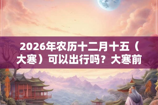 2026年农历十二月十五（大寒）可以出行吗？大寒前后适合出行的时间