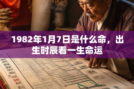1982年1月7日是什么命,出生时辰看一生命运 1982年1月7日是什么命,出生时辰看一生命运
