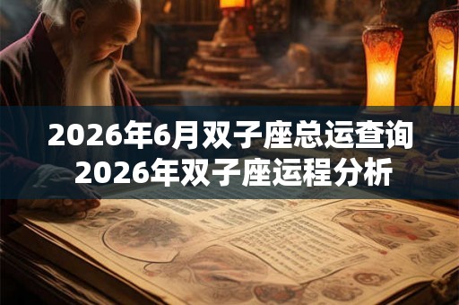 2026年6月双子座总运查询 2026年双子座运程分析