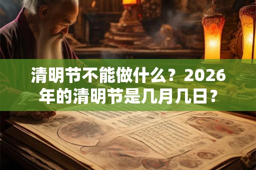 清明节不能做什么？2026年的清明节是几月几日？