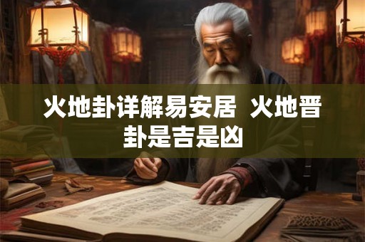 火地卦详解易安居  火地晋卦是吉是凶