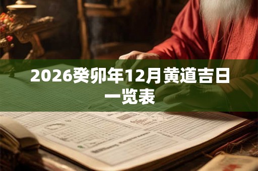 2026癸卯年12月黄道吉日一览表 2026癸卯年12月黄道吉日一览表