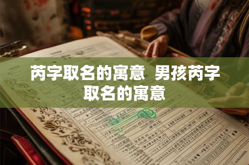 芮字取名的寓意  男孩芮字取名的寓意