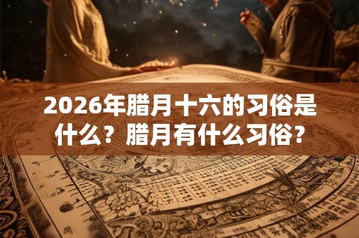 2026年腊月十六的习俗是什么?腊月有什么习俗? 2026年腊月十六的习俗是什么?腊月有什么习俗?