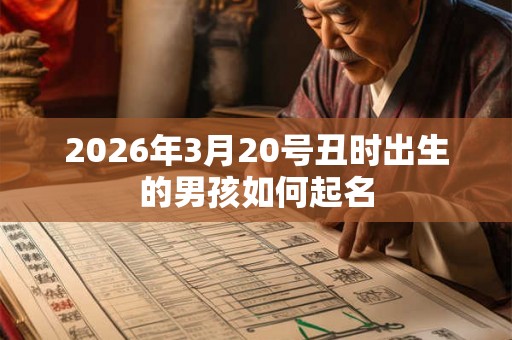 2026年3月20号丑时出生的男孩如何起名