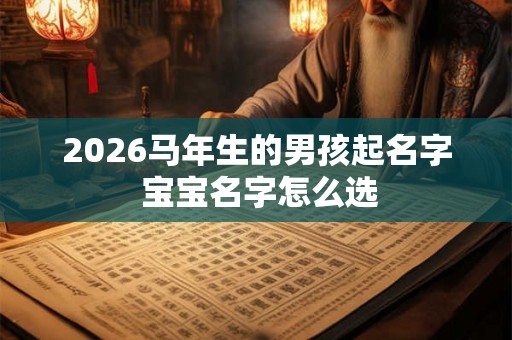 2026马年生的男孩起名字 宝宝名字怎么选 2026马年生的男孩起名字 宝宝名字怎么选