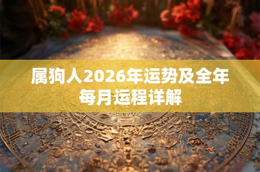 属狗人2026年运势及全年每月运程详解