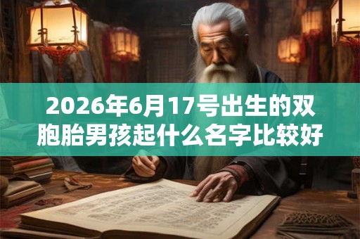 2026年6月17号出生的双胞胎男孩起什么名字比较好,五行属什么 2026年6月17号出生的双胞胎男孩起什么名字比较好,五行属什么