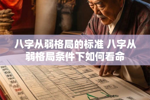 八字从弱格局的标准 八字从弱格局条件下如何看命