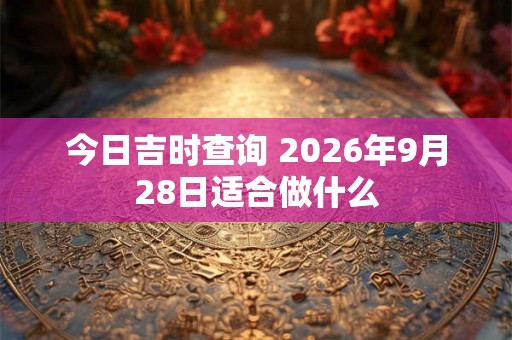 今日吉时查询 2026年9月28日适合做什么