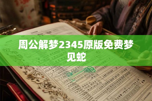周公解梦2345原版免费梦见蛇