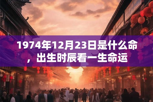 1974年12月23日是什么命，出生时辰看一生命运