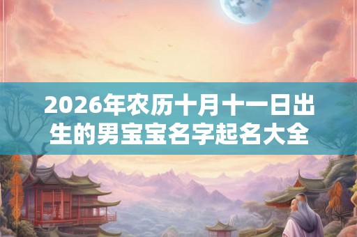 2026年农历十月十一日出生的男宝宝名字起名大全 2026年农历十月十一日出生的男宝宝名字起名大全