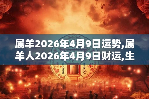 属羊2026年4月9日运势,属羊人2026年4月9日财运,生肖羊2026年4月9日运势