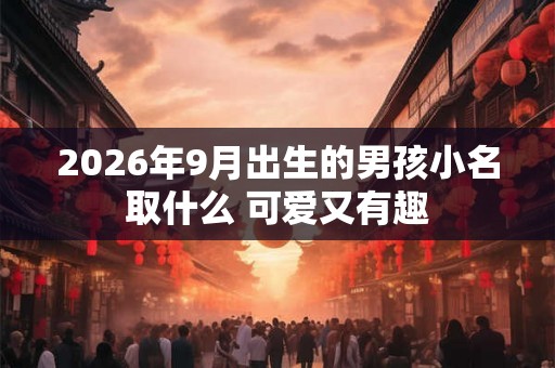 2026年9月出生的男孩小名取什么 可爱又有趣