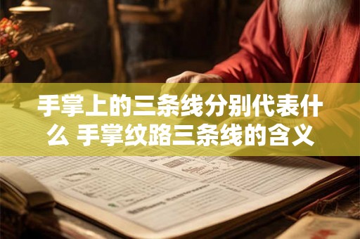 手掌上的三条线分别代表什么 手掌纹路三条线的含义是什么