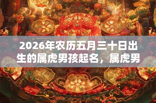 2026年农历五月三十日出生的属虎男孩起名，属虎男孩活泼阳光的名字精选