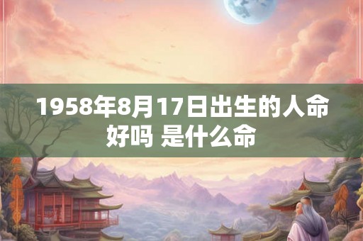 1958年8月17日出生的人命好吗 是什么命