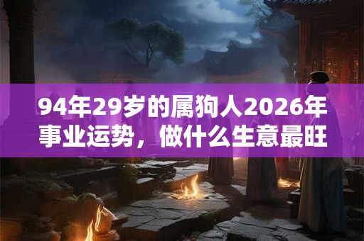 94年29岁的属狗人2026年事业运势，做什么生意最旺？