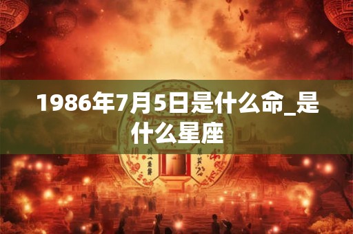 1986年7月5日是什么命_是什么星座