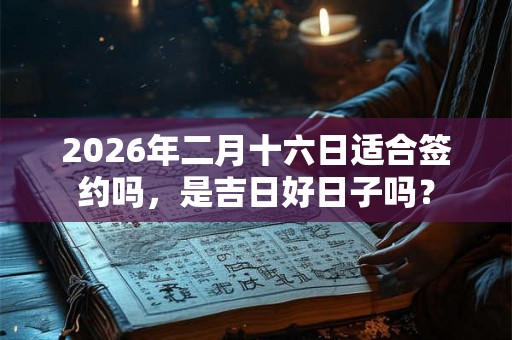 2026年二月十六日适合签约吗,是吉日好日子吗? 2026年二月十六日适合签约吗,是吉日好日子吗?