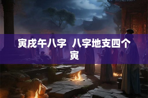 寅戌午八字  八字地支四个寅