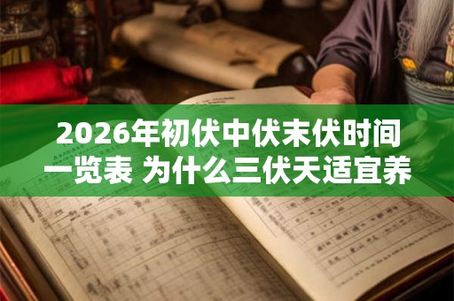 2026年初伏中伏末伏时间一览表 为什么三伏天适宜养生