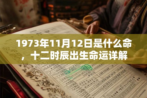 1973年11月12日是什么命，十二时辰出生命运详解