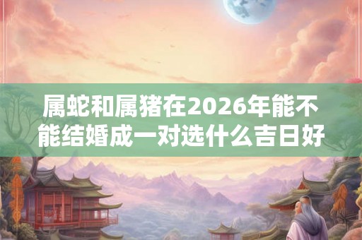 属蛇和属猪在2026年能不能结婚成一对选什么吉日好