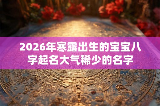 2026年寒露出生的宝宝八字起名大气稀少的名字