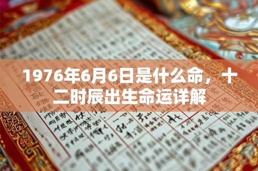 1976年6月6日是什么命，十二时辰出生命运详解
