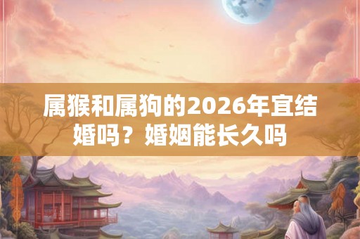 属猴和属狗的2026年宜结婚吗？婚姻能长久吗