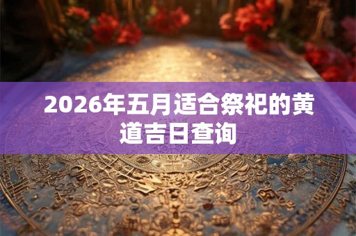 2026年五月适合祭祀的黄道吉日查询