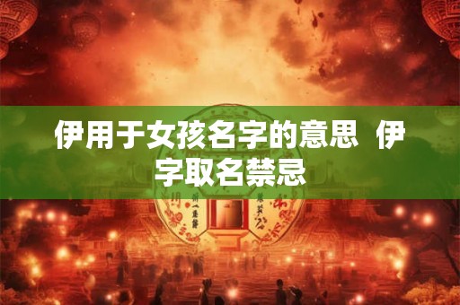 伊用于女孩名字的意思  伊字取名禁忌