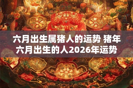 六月出生属猪人的运势 猪年六月出生的人2026年运势如何