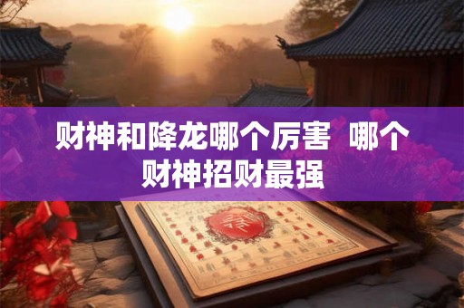财神和降龙哪个厉害  哪个财神招财最强