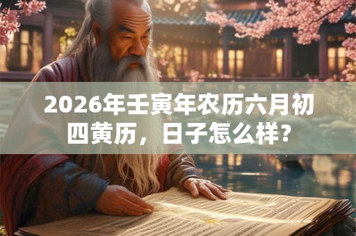 2026年壬寅年农历六月初四黄历，日子怎么样？