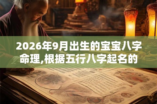 2026年9月出生的宝宝八字命理,根据五行八字起名的技巧
