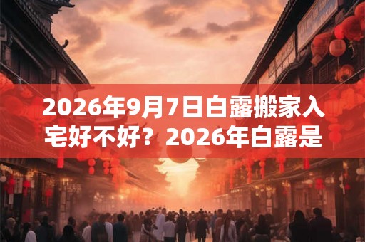 2026年9月7日白露搬家入宅好不好？2026年白露是搬家吉日吗？