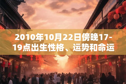 2010年10月22日傍晚17-19点出生性格、运势和命运