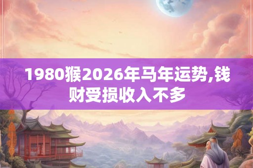 1980猴2026年马年运势,钱财受损收入不多