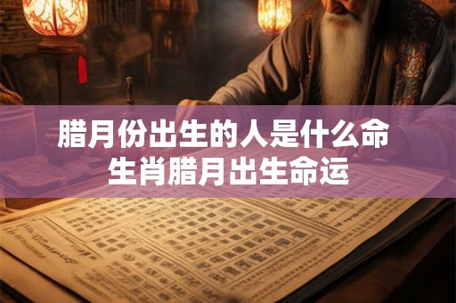 腊月份出生的人是什么命 生肖腊月出生命运