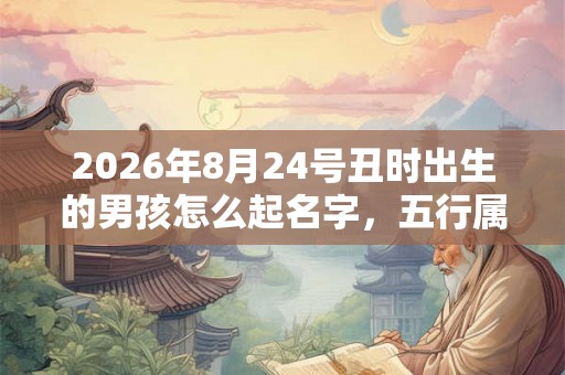 2026年8月24号丑时出生的男孩怎么起名字，五行属什么
