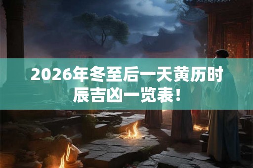 2026年冬至后一天黄历时辰吉凶一览表！