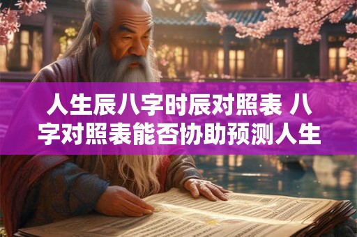 人生辰八字时辰对照表 八字对照表能否协助预测人生命运 人生辰八字时辰对照表 八字对照表能否协助预测人生命运